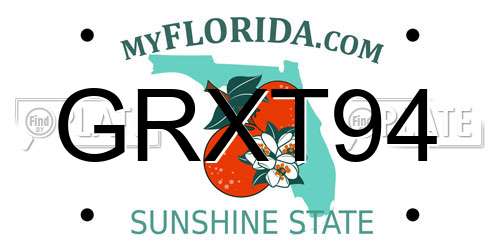 GRXT94 Florida License Plate