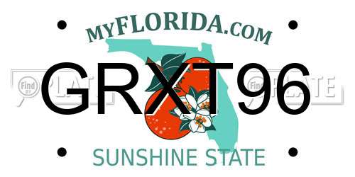 GRXT96 Florida License Plate