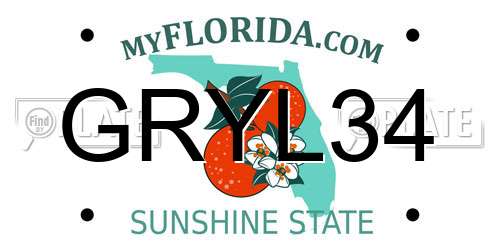 GRYL34 Florida License Plate
