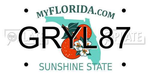 GRYL87 Florida License Plate