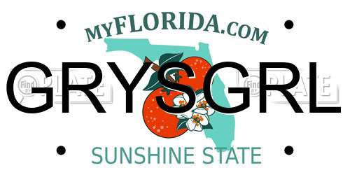 GRYSGRL Florida License Plate