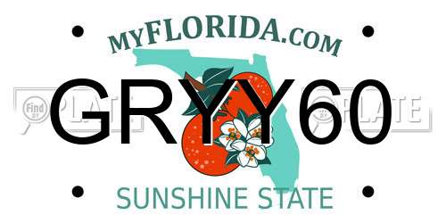 GRYY60 Florida License Plate