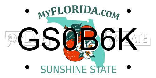 GS0B6K Florida License Plate
