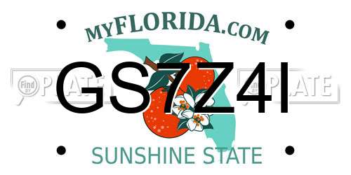 GS7Z4I Florida License Plate