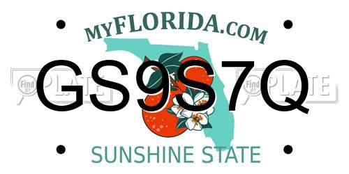 GS9S7Q Florida License Plate