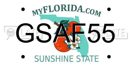 GSAF55 Florida License Plate