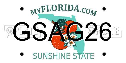 GSAG26 Florida License Plate