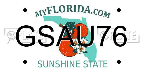 GSAU76 Florida License Plate