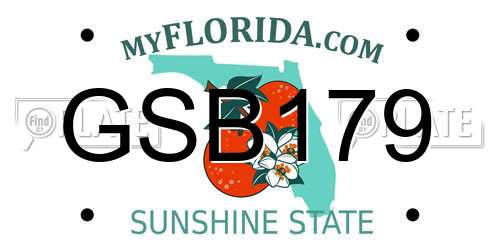 GSB179 Florida License Plate