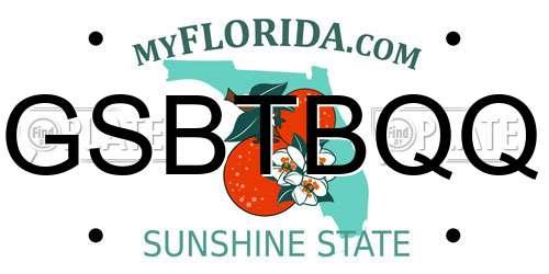 GSBTBQQ Florida License Plate