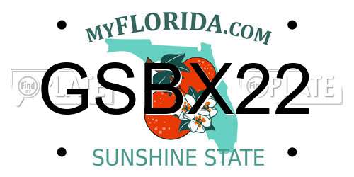GSBX22 Florida License Plate