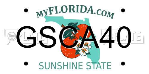 GSCA40 Florida License Plate