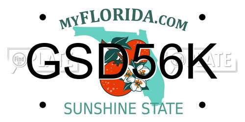 GSD56K Florida License Plate