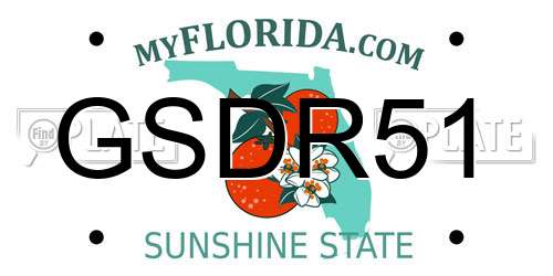 GSDR51 Florida License Plate