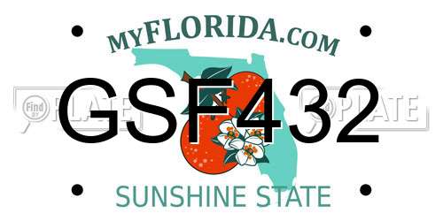 GSF432 Florida License Plate