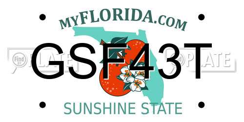 GSF43T Florida License Plate
