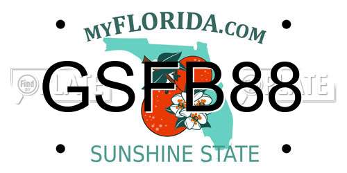 GSFB88 Florida License Plate