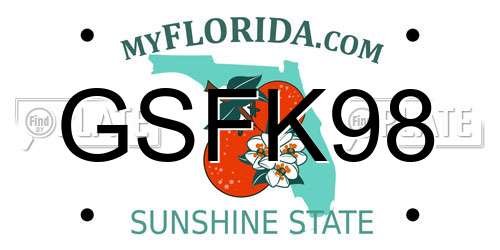 GSFK98 Florida License Plate