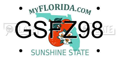 GSFZ98 Florida License Plate