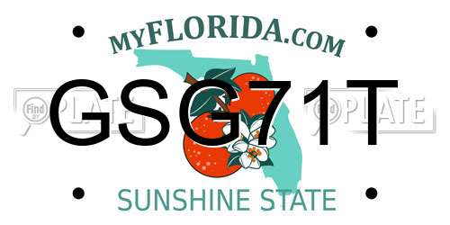 GSG71T Florida License Plate