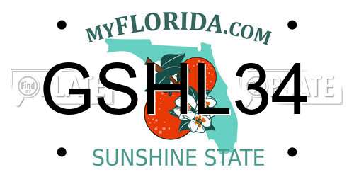 GSHL34 Florida License Plate