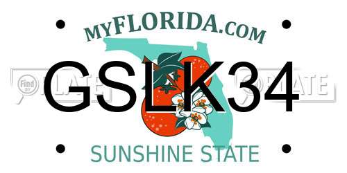 GSLK34 Florida License Plate