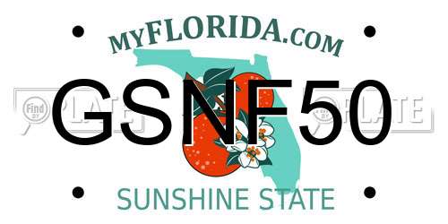 GSNF50 Florida License Plate