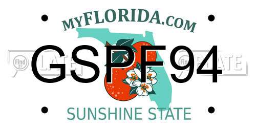 GSPF94 Florida License Plate