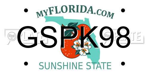 GSPK98 Florida License Plate