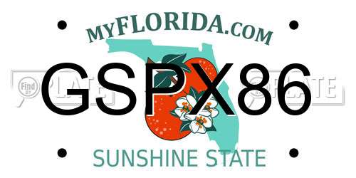 GSPX86 Florida License Plate
