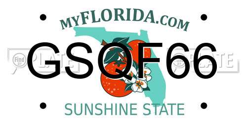 GSQF66 Florida License Plate