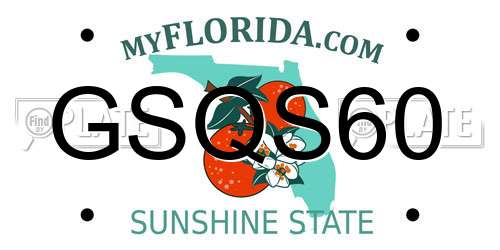 GSQS60 Florida License Plate