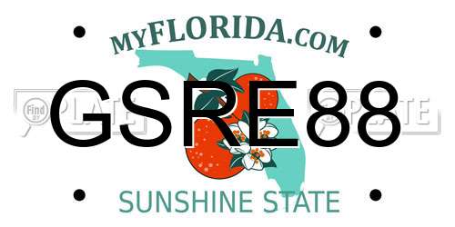 GSRE88 Florida License Plate