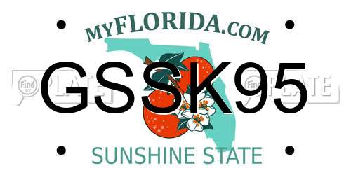GSSK95 Florida License Plate