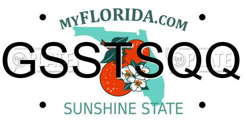 GSSTSQQ Florida License Plate
