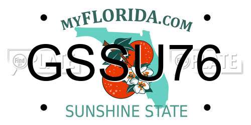 GSSU76 Florida License Plate