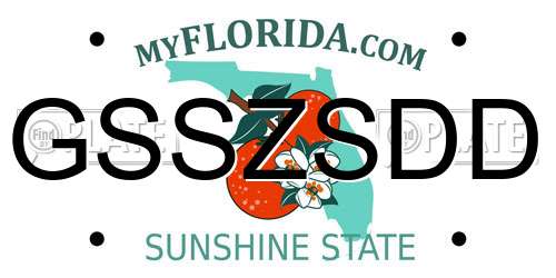 GSSZSDD Florida License Plate