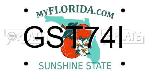 GST74I Florida License Plate