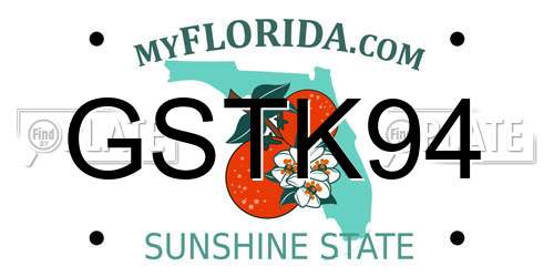 GSTK94 Florida License Plate