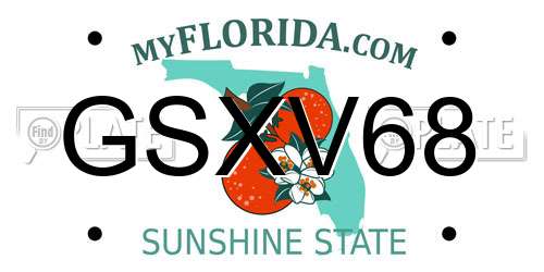 GSXV68 Florida License Plate