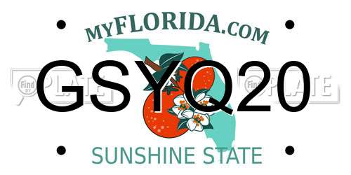 GSYQ20 Florida License Plate