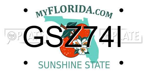 GSZ74I Florida License Plate