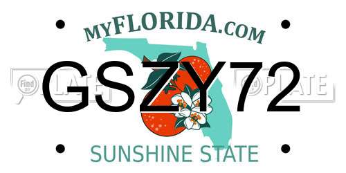GSZY72 Florida License Plate
