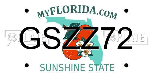 GSZZ72 Florida License Plate