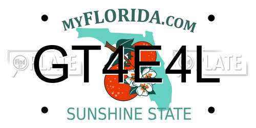 GT4E4L Florida License Plate