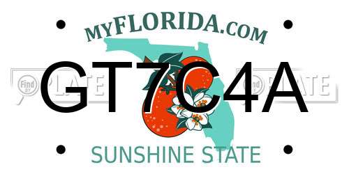 GT7C4A Florida License Plate