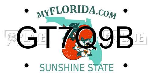 GT7Q9B Florida License Plate
