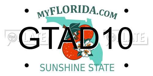 GTAD10 Florida License Plate