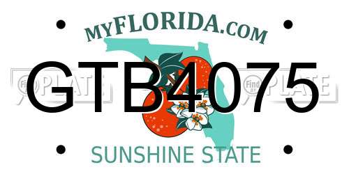 GTB4075 Florida License Plate
