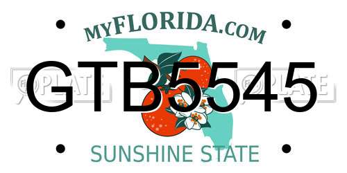 GTB5545 Florida License Plate